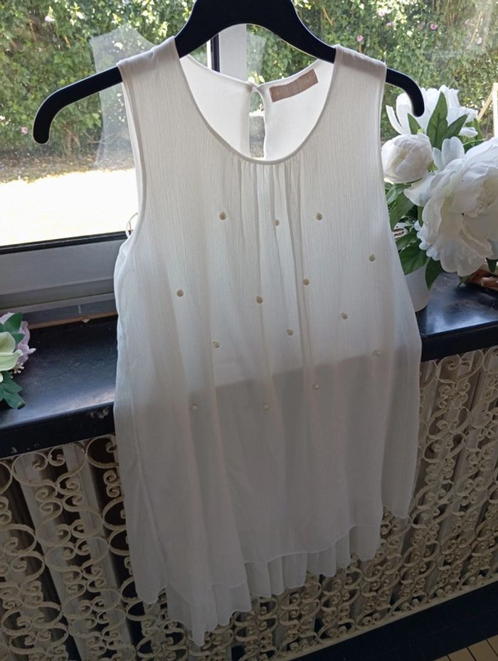 Robe blanche à perles 12 ans les petites chéries