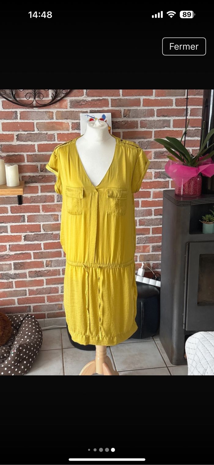 Robe Kiabi moutarde taille 42 - photo numéro 3