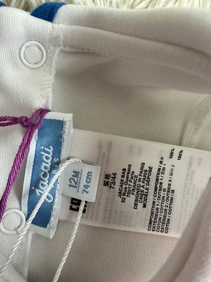 Ensemble blanc et liberty Jacadi taille 12 mois - photo numéro 6