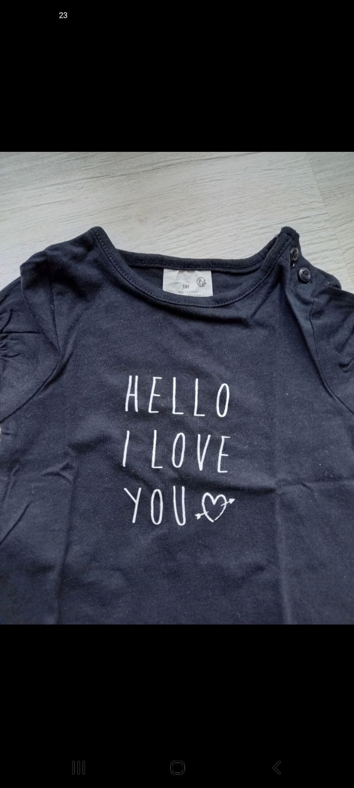 Lot de 2 t-shirts MC fille 1 mois - photo numéro 3