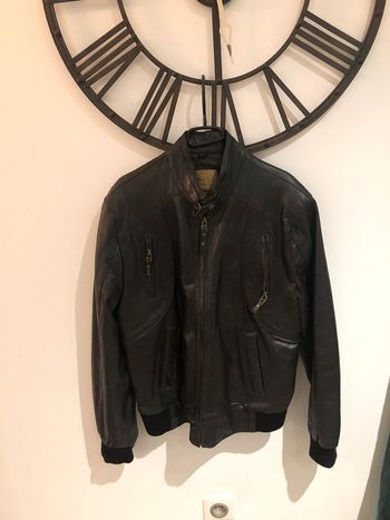 Veste en cuir homme taille XL marron