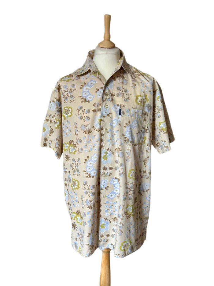 🌴🍋Chemise homme estivale vintage hawaïenne Hawaiian floral lemon shirt🍋🌴 - photo numéro 2