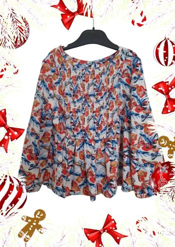 Haut chemisier fille enfant rouge bleu kiabi 4 ans