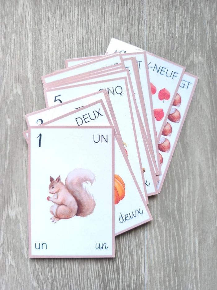 Grandes cartes pour apprendre à compter de 1 à 20
