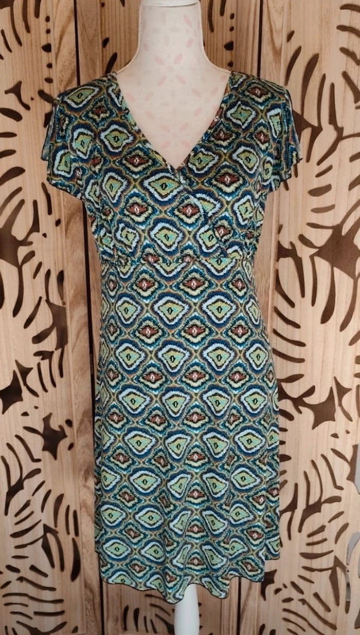 Robe fluide imprimée manches fendues Taille 3