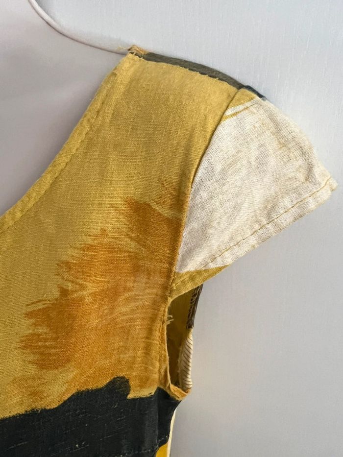 Robe été 100 % lin taille S jaune kaki - photo numéro 13