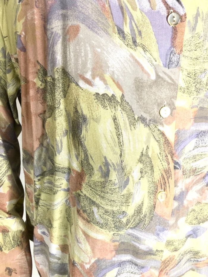 Très belle blouse chemise style abstraite couleur pastel vintage taille 42/44 (voir mesures) - photo numéro 5