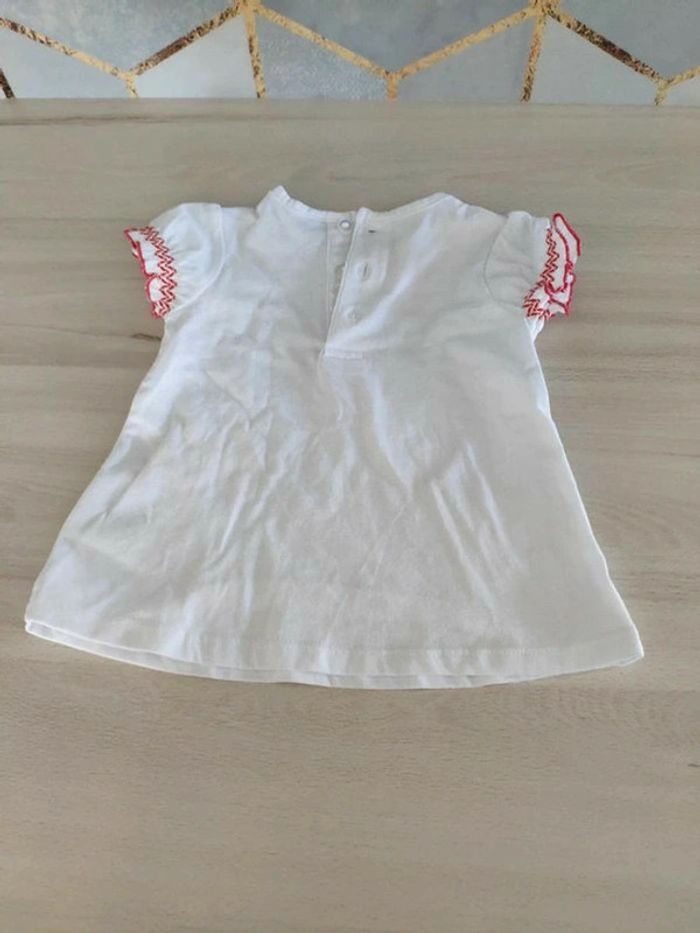 T-shirt manches courtes brodé fille 6 mois idéal été - photo numéro 3