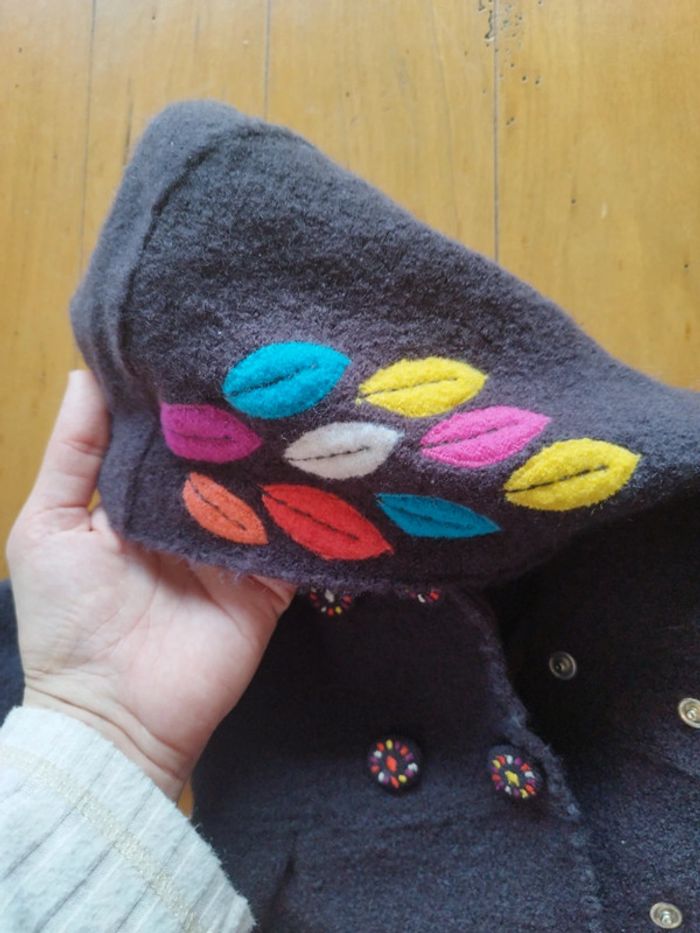 Manteau long chaud en laine dpam 6 mois très bon état - photo numéro 4