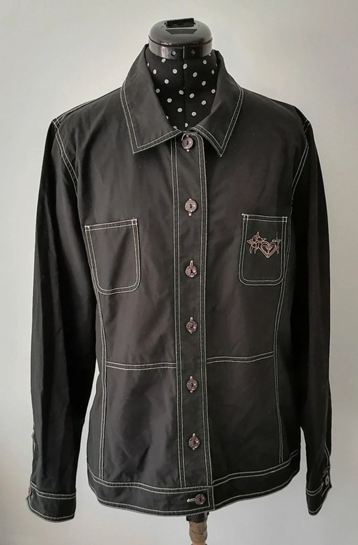 Veste / blazer noir broderie beige Taille XXL Quiksilver - photo numéro 2