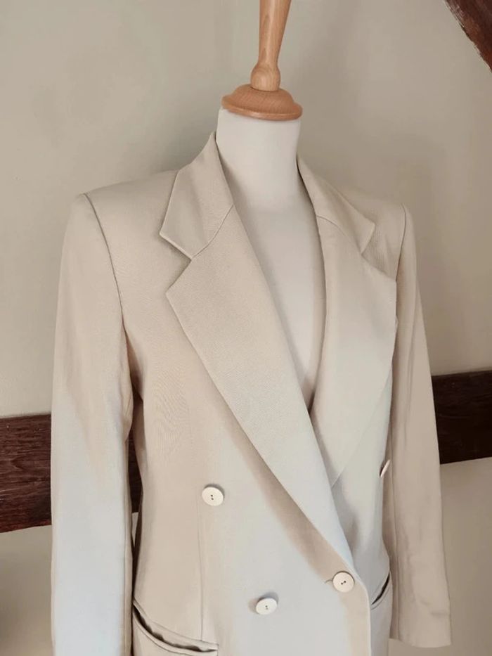 Veste blazer crème/beige laine Alain Chabason Paris - photo numéro 4