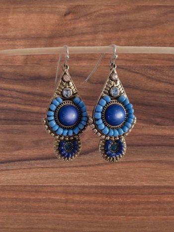 Boucles d'oreilles fantaisie bleu