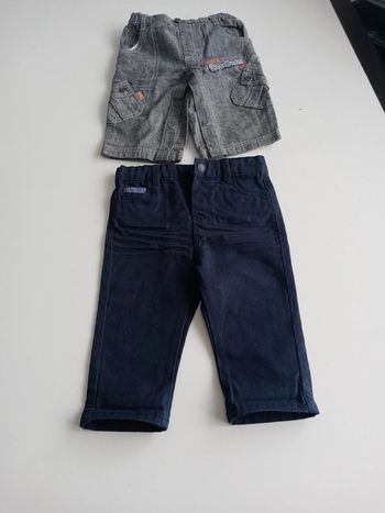 Pantalon x2 T 9 mois