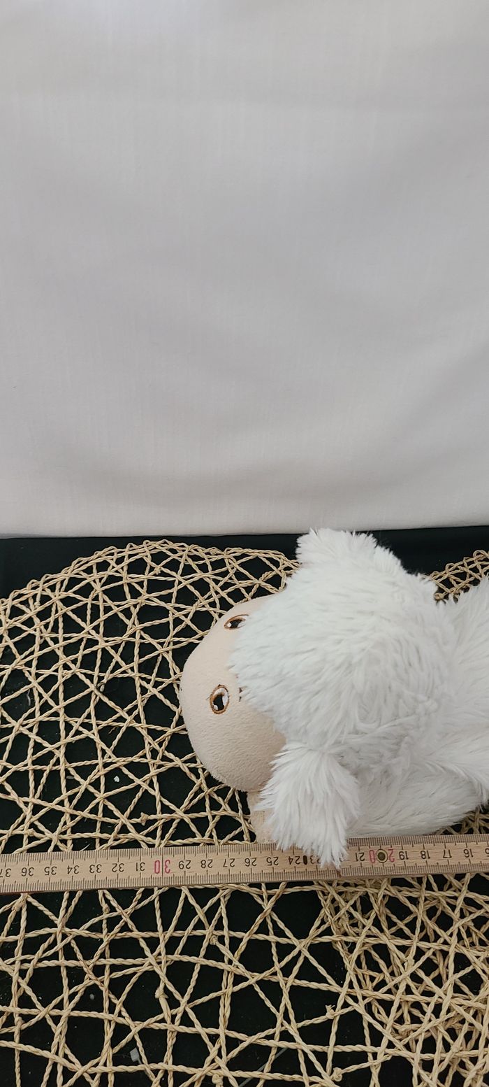 Peluche mouton SANODIANE blanc beige poche ventre - photo numéro 4