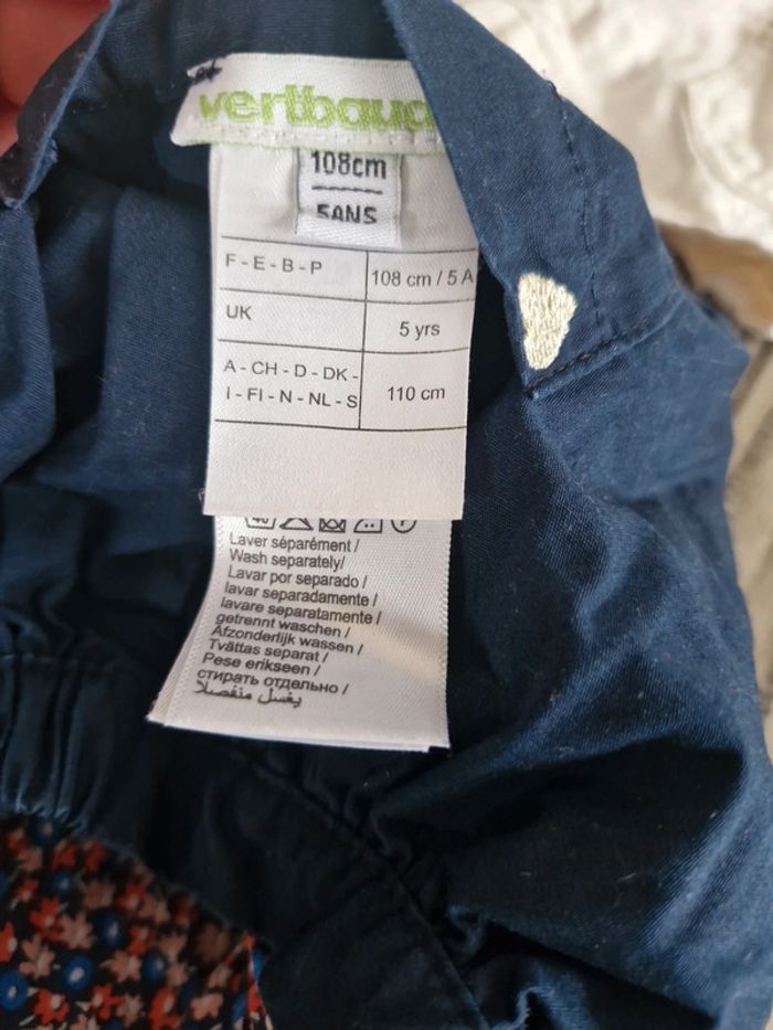 Jupe Vertbaudet réversible bleue marine et liberty fleuri - photo numéro 3