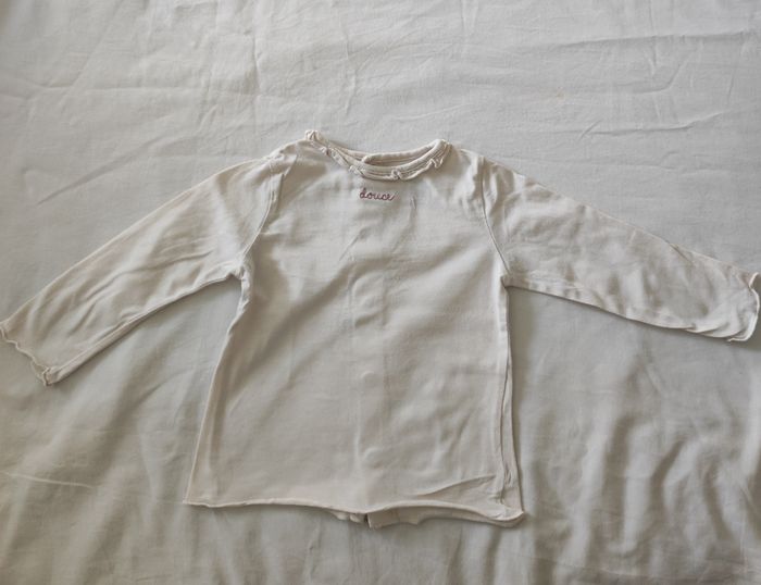 T-shirt bébé fille écru Kiabi 9 mois - photo numéro 2