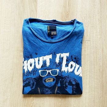 Jack and Jones T-Shirt Singe Cool Bleu Homme Monkey Collection Streetwear (Taille L)