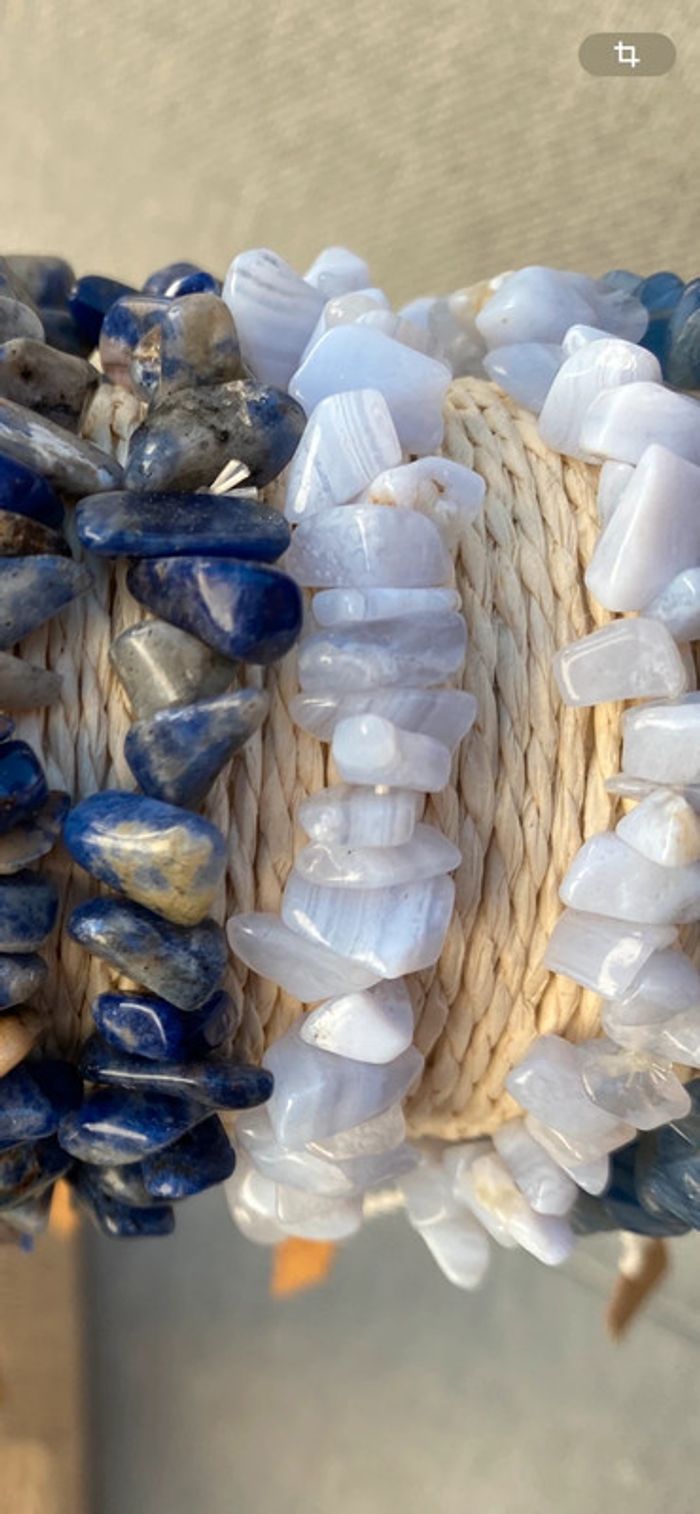 Bracelet en calcite bleue claire x1