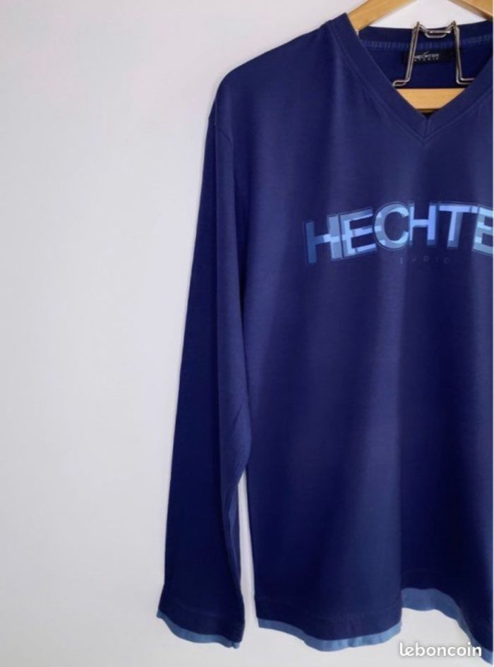 T-shirt manches longues bleu marine Hechter studio - photo numéro 4