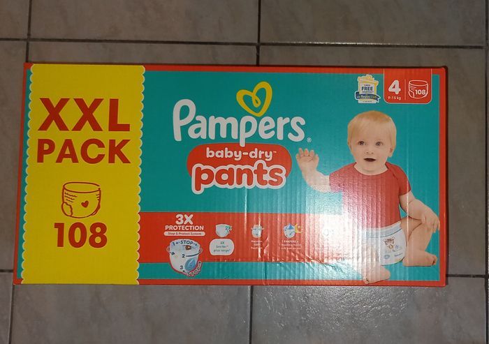 108 Couches Culottes Pampers Baby-Dry Pants Taille 4 (XXL Pack)