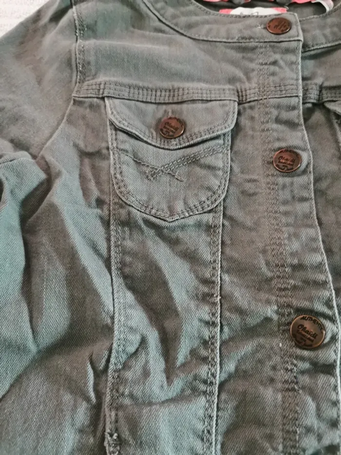 Veste en jean kaki - photo numéro 2
