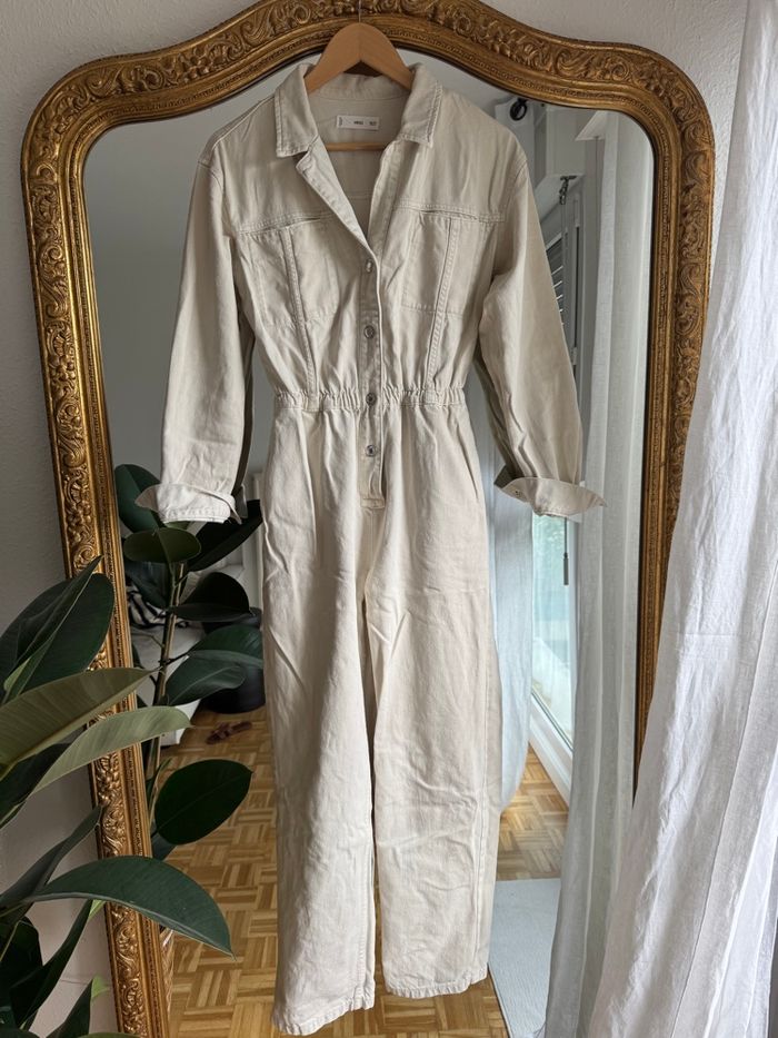 Combinaison en jean écru Mango - photo numéro 2