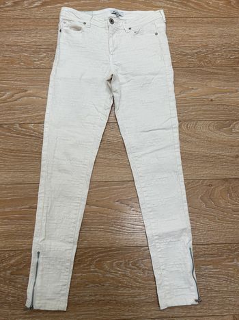 Jeans blanc kookai slim piquée fermetures chevilles