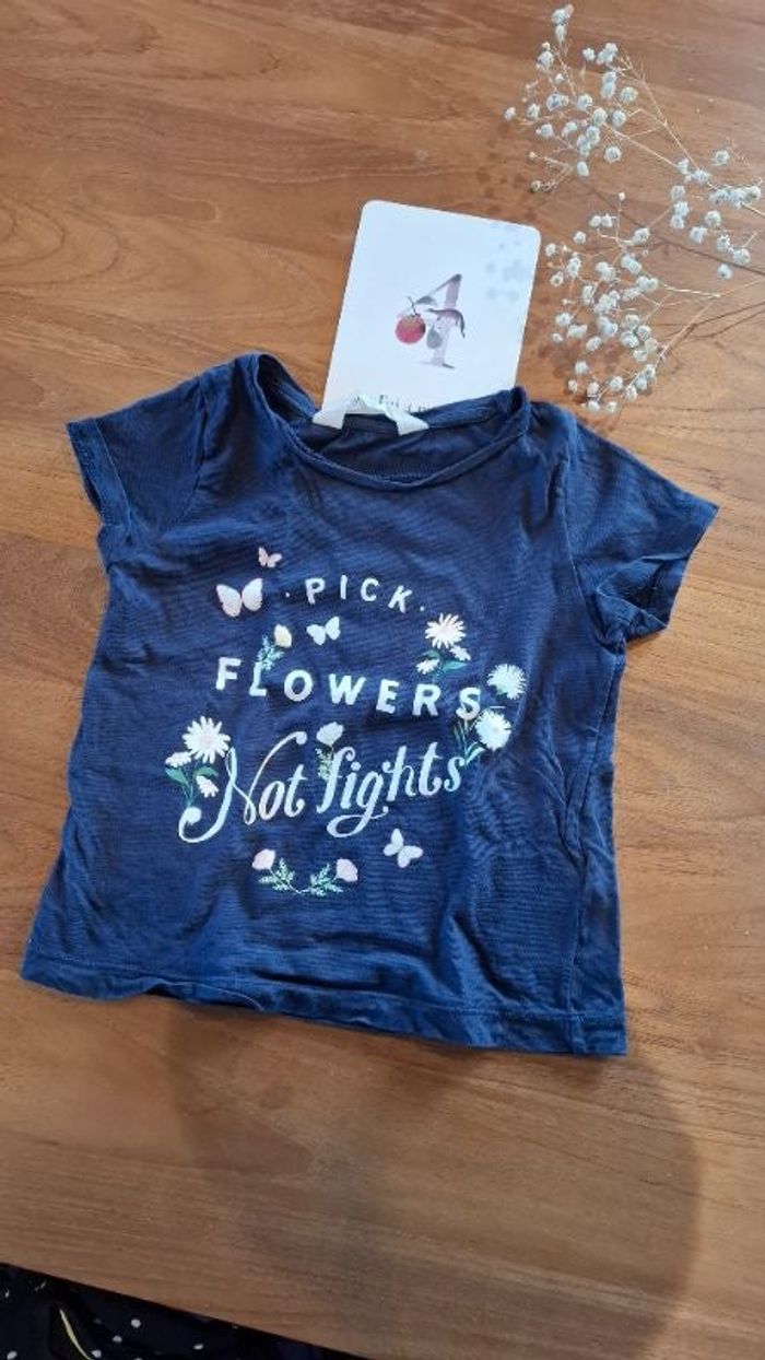Tee-shirt manche courte bleu marine _ 4 ans _ H&M