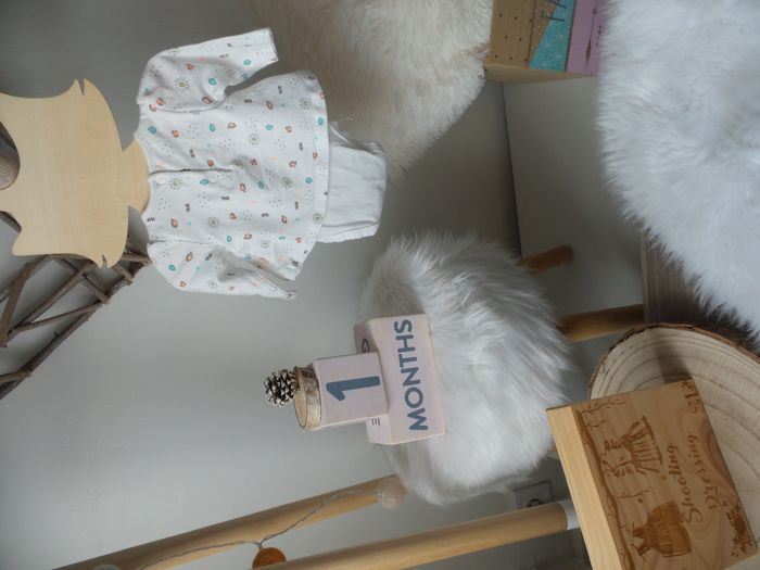 Jolie tunique bodies integré blanc in extenso fille 56cm - photo numéro 2