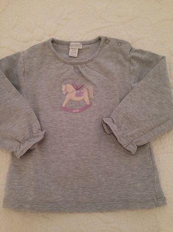 Tee-shirt manches longues Gris 12 Mois