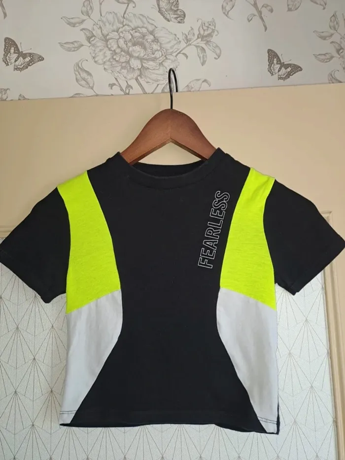 T-shirt Fitness femme XS Jennyfer noir jaune blanc tbe