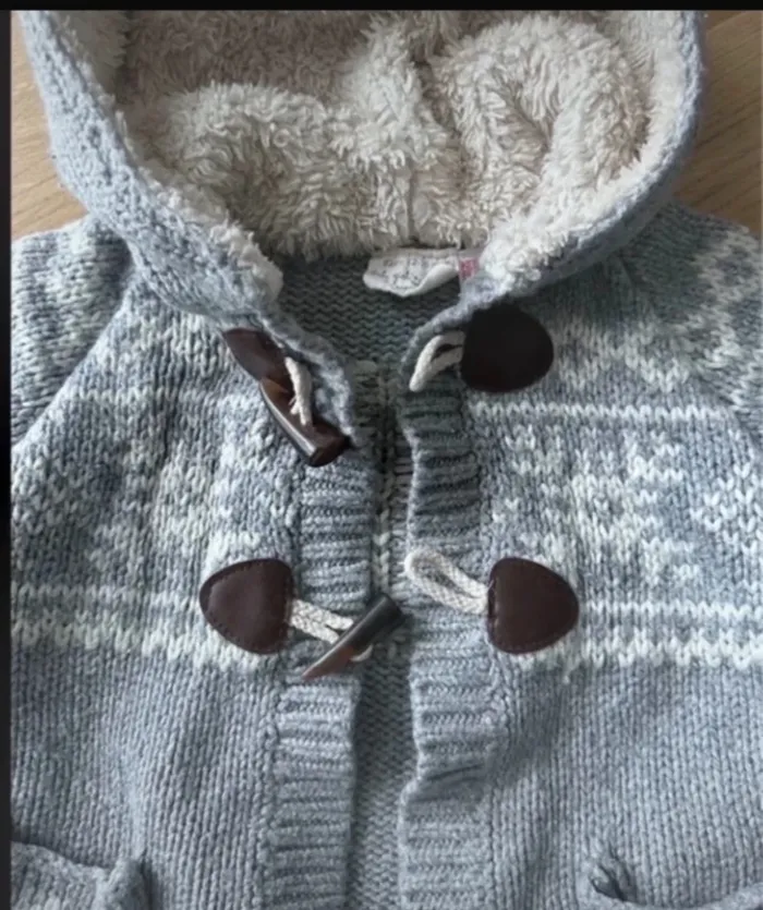 Gilet chaud veste laine Zara fille 12/18 mois - photo numéro 7