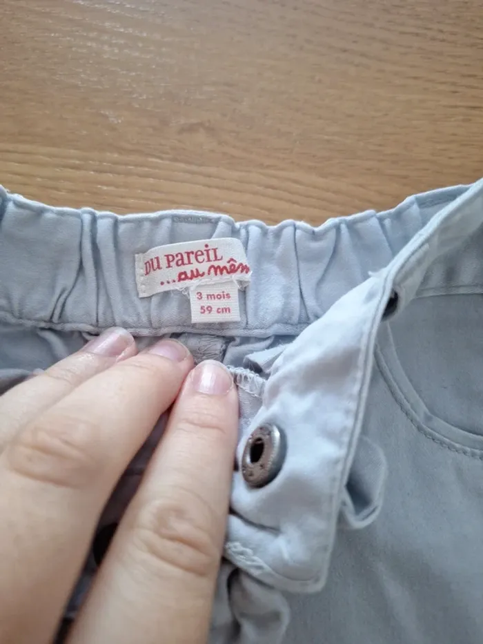 Jeans gris clair avec petit noeud - photo numéro 4