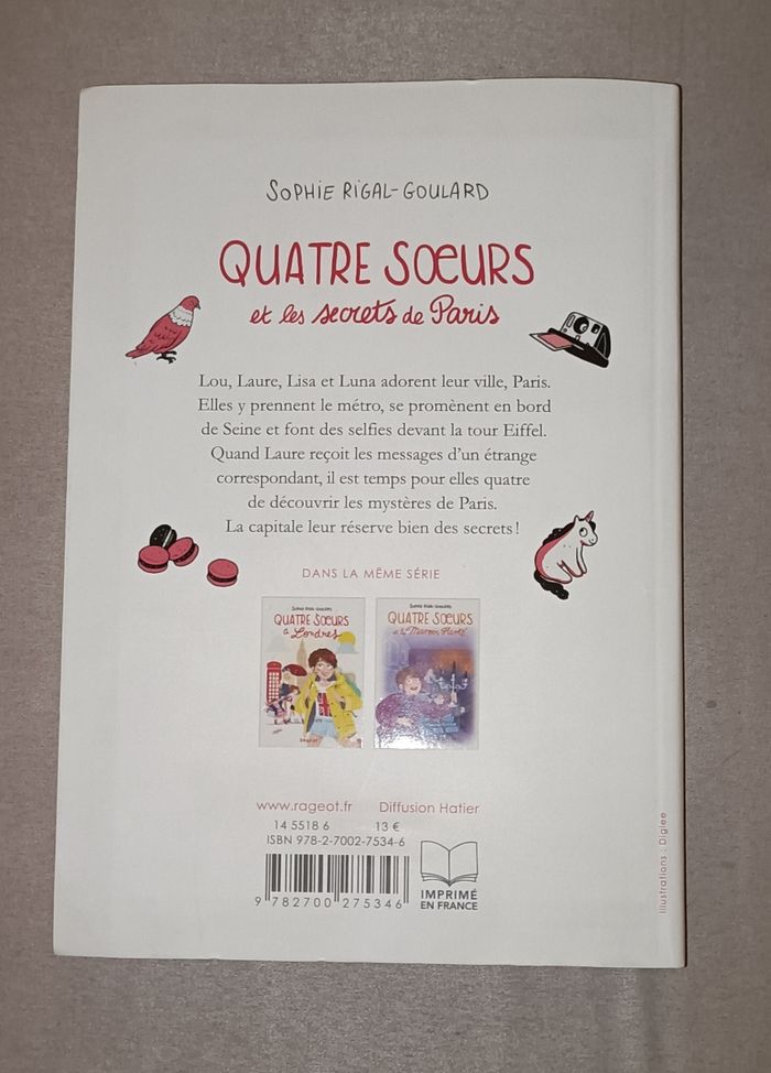Livre "Quatres sœurs et les secrets de Paris". - photo numéro 2