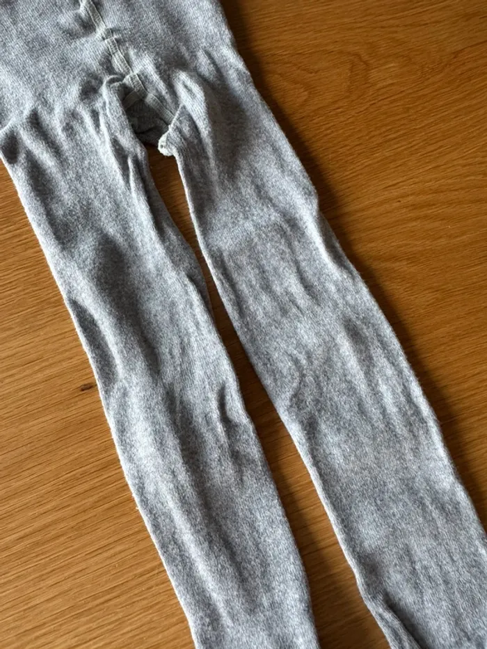 Lot de 3 collants, 1 gris lisse, 1 jaune moutarde et 1 rouge bordeaux côtelé - Taille 2 - photo numéro 5