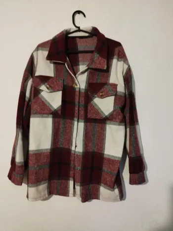veste chemise en laine à carreaux pour femme taille M très bonne état