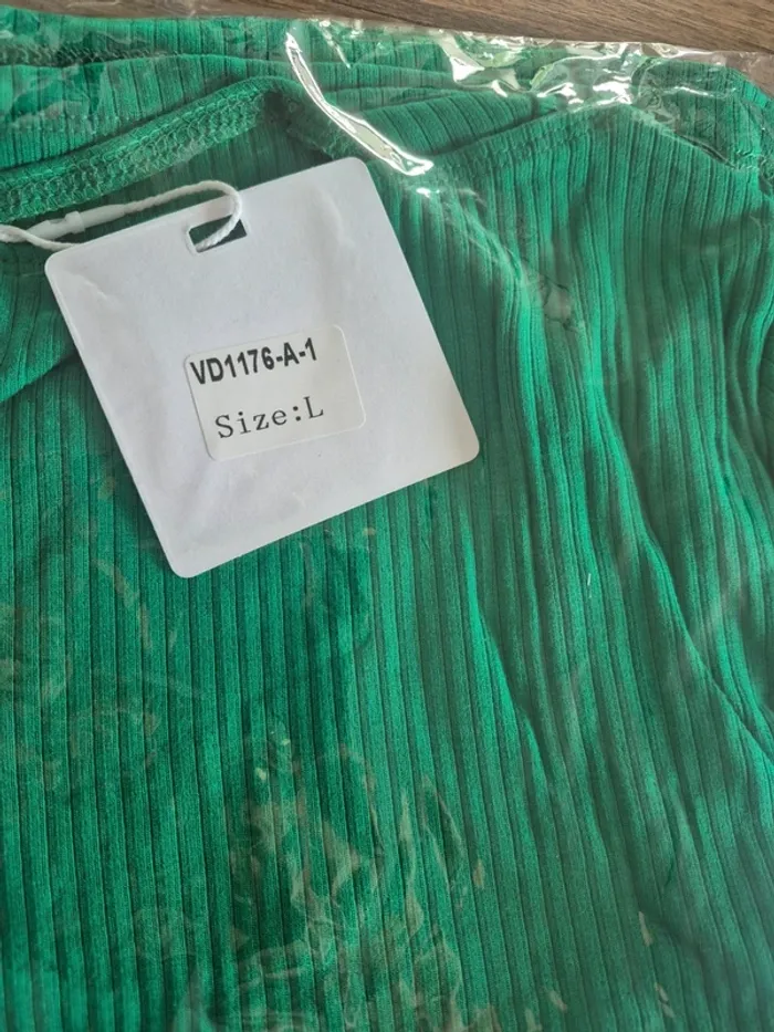 Tee-shirt Vert Manches Courtes Femme Taille L/40 - photo numéro 3