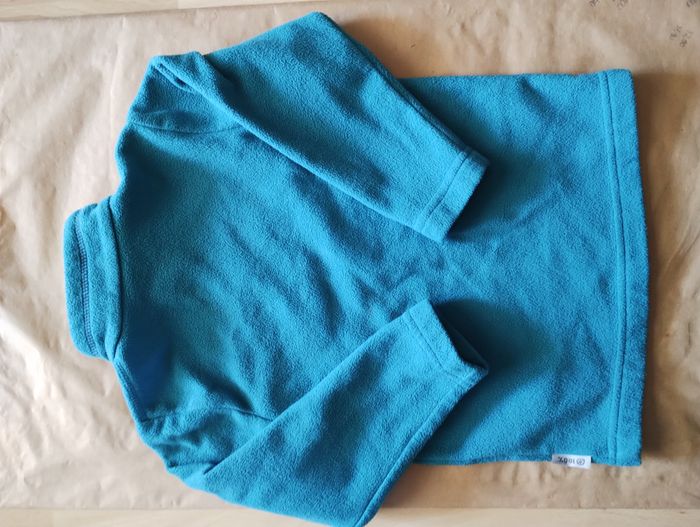 Sweat polaire uni bleu/vert Decathlon 4 ans 98/104 cm - photo numéro 2