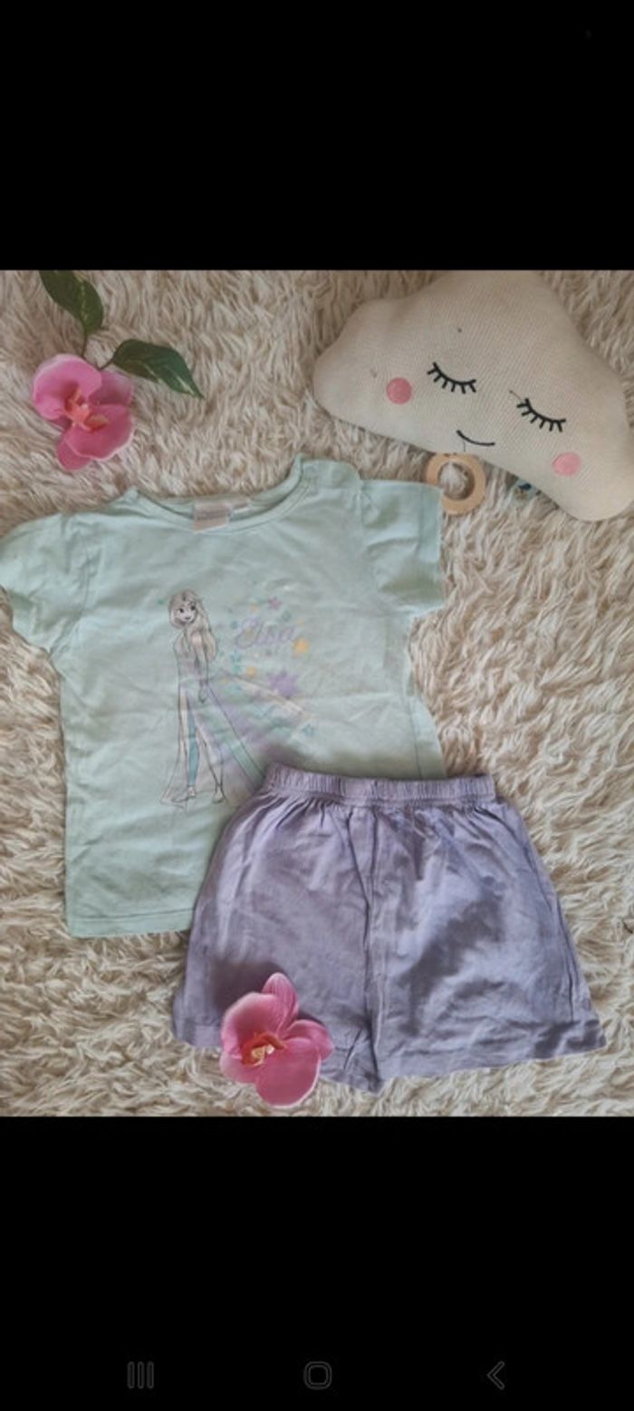 🌺 pyjashort 2 pièces reine des neiges 2 ans