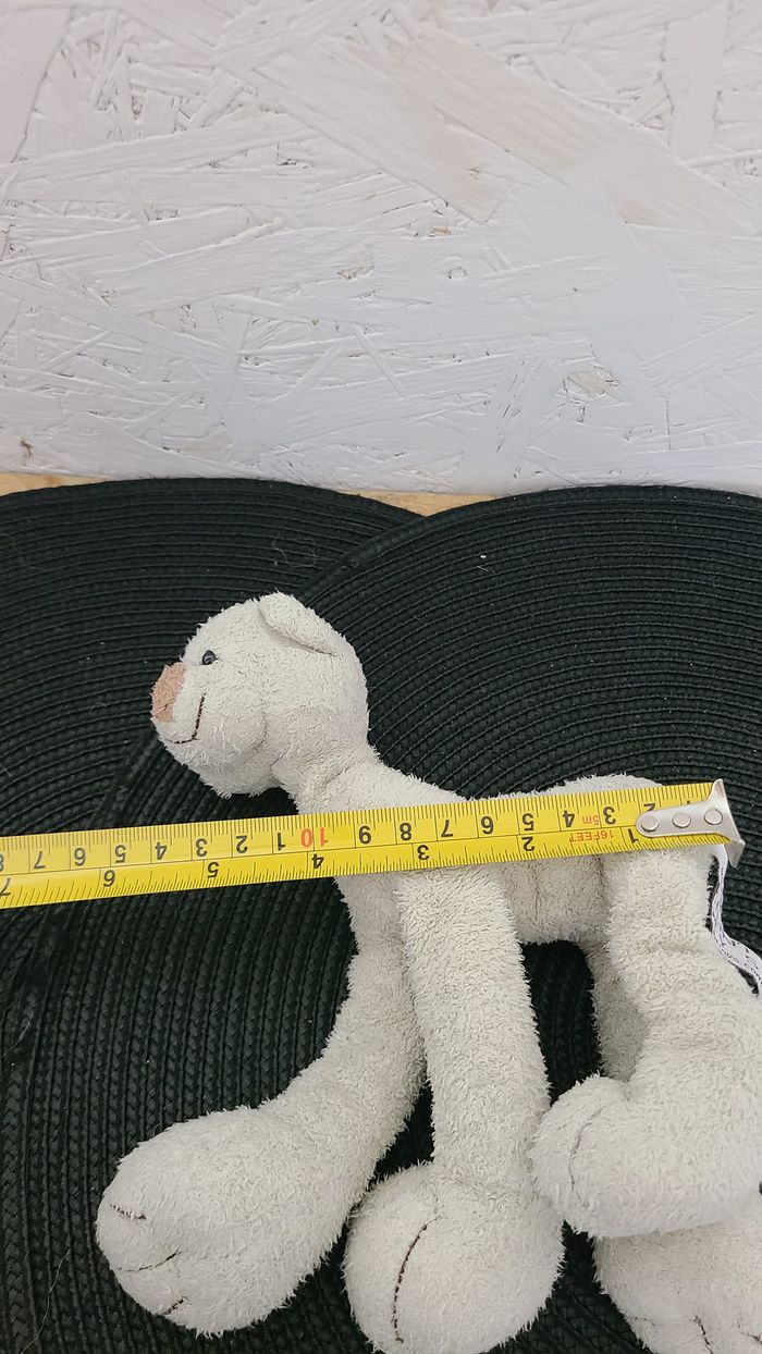 doudou peluche ours écru nez beige long cou pattes billes egmont toys - photo numéro 2