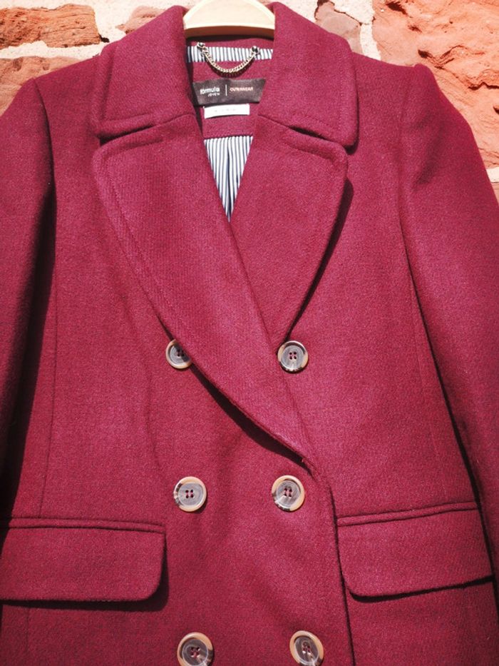 Manteau mi long Formula Joven bordeaux - photo numéro 3