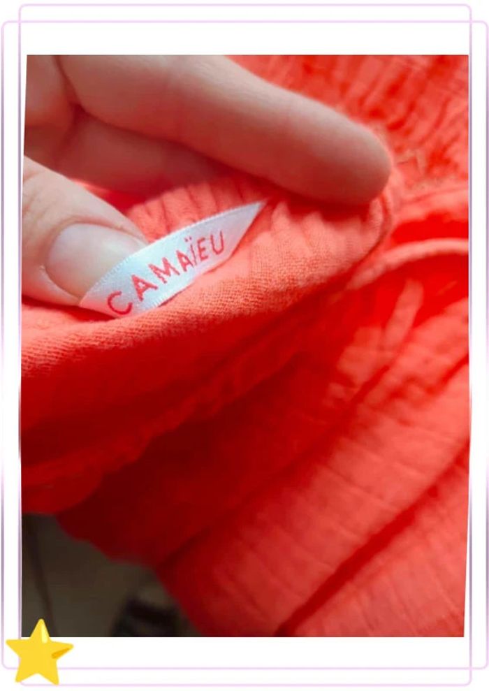 Top gaz de coton corail Camaïeu 44 - photo numéro 5