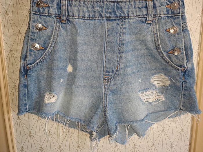 Superbe combishort jean femme effet used tbe divided 36 - photo numéro 2
