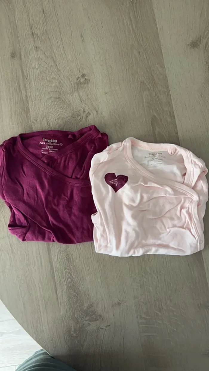 Lot de 2 bodies manches longues croisés devant