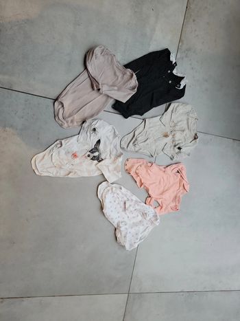 Lot de 6 body bébé 12 mois environ 74cm manche longue fille