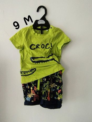 Ensemble tee shirt short bébé garçon 9 mois