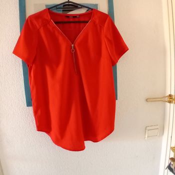 Blouse rouge manches courtes de Kiabi