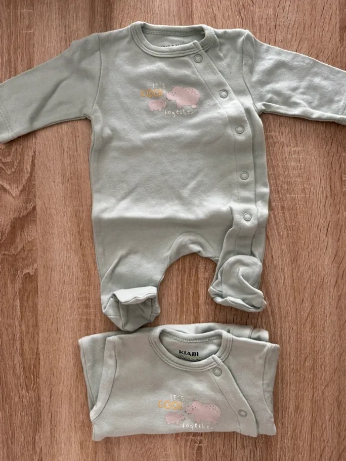 Lot de 2 pijamas - Taille 0 mois
