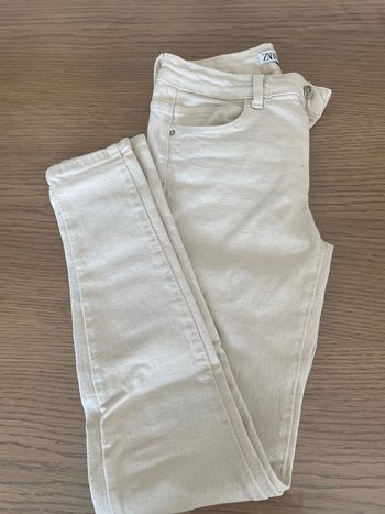 Jean taille haute crème