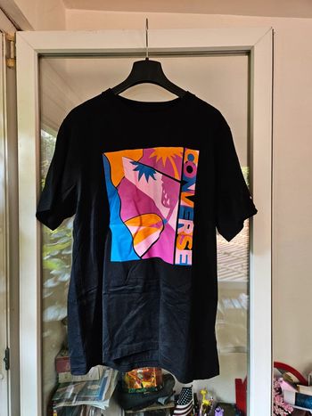 T-shirt noir à imprimé Converse taille S
